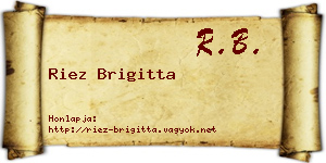 Riez Brigitta névjegykártya
